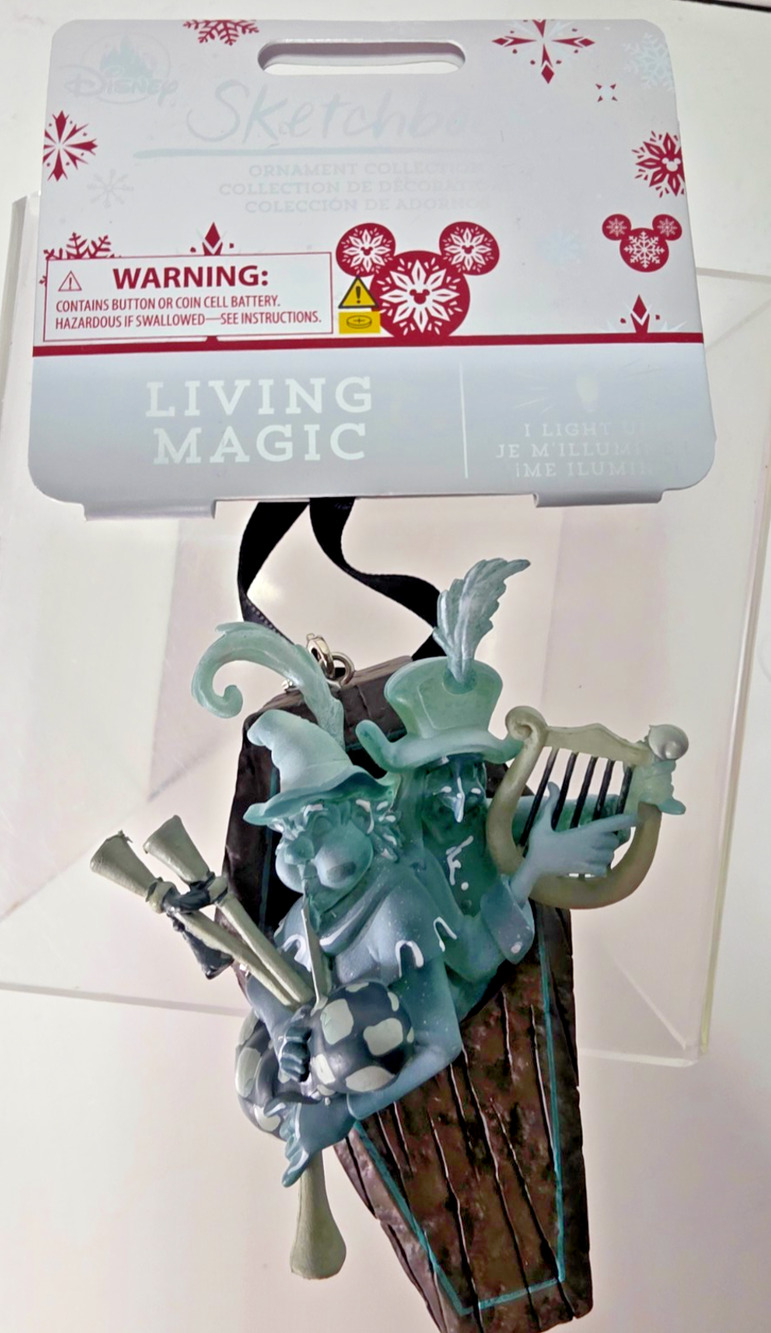 Disney Parks Haunted Mansion Phantoms Coffin Light-up Sketchbook Ornament NIB